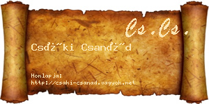 Csáki Csanád névjegykártya